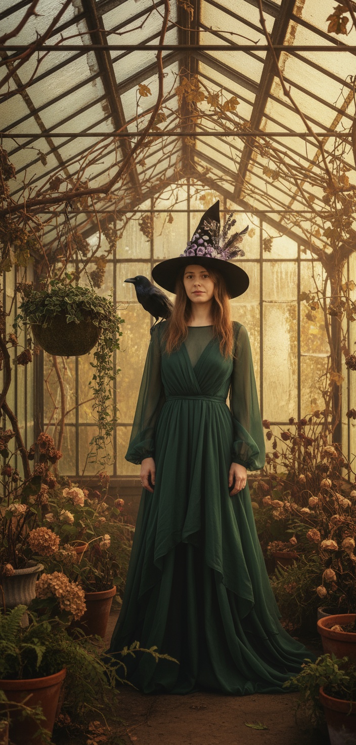Witch in a greenhouse